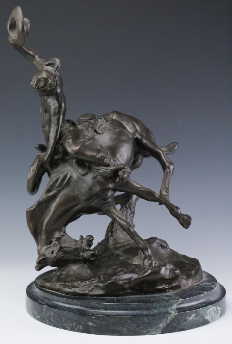C M Russell American Cowboy Bronze Art Sculpture (1 of 5)