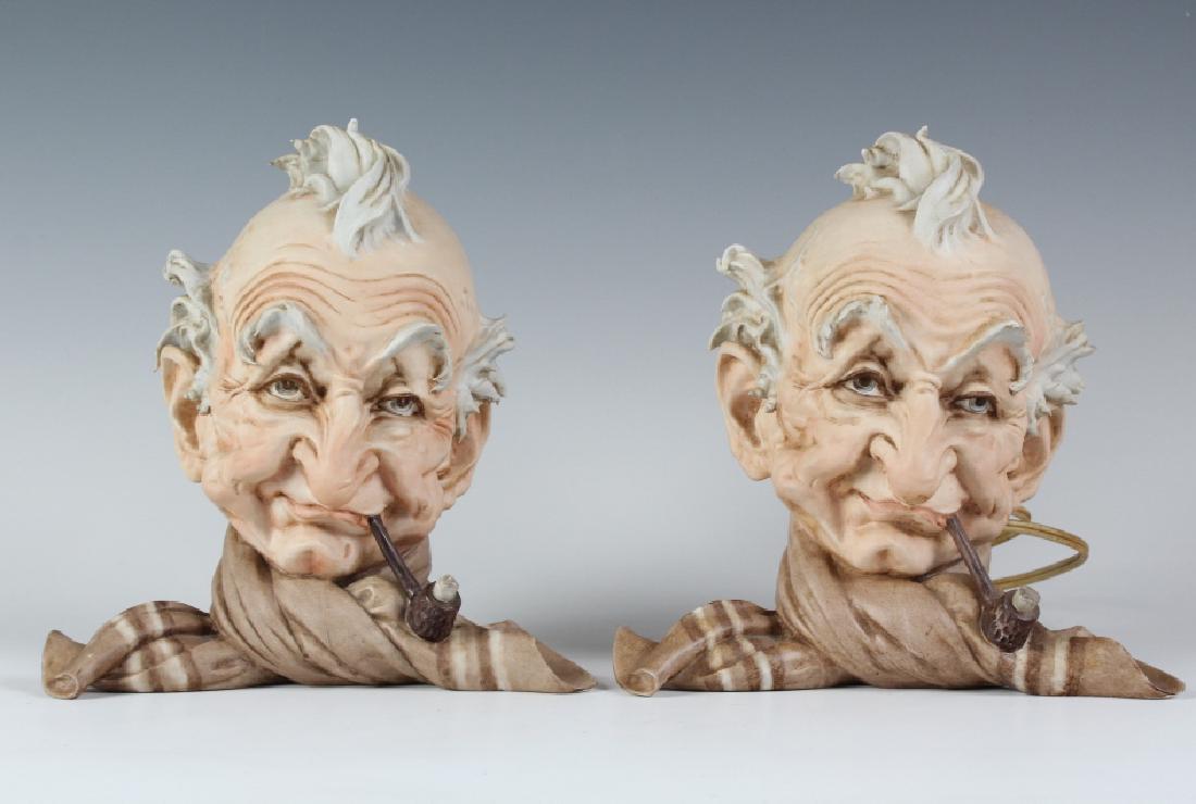 PAIR Capodimonte Porcelain Figural Boudoir Lamps (1 of 8)