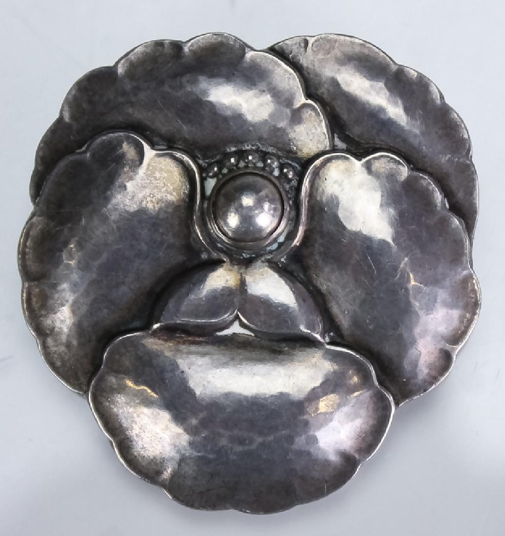 Art Deco Georg Jensen Sterling Silver Pansy Brooch (1 of 7)