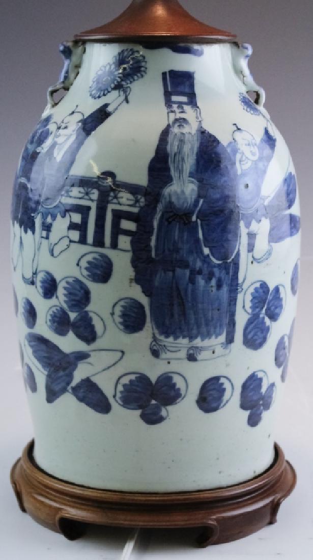 Chinese Blue And White Porcelain Ginger Jar Lamp (1 of 6)