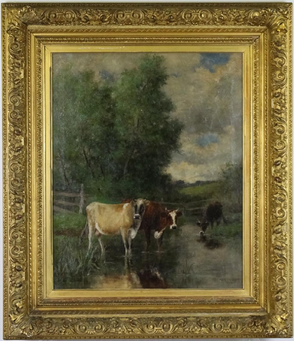 Daniel Wentworth American Pastoral Cow Painting (1 of 5)