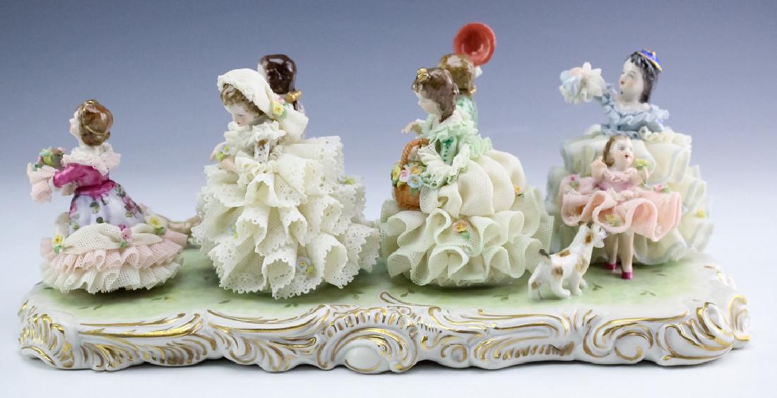 Irish Dresden Wedding Game Lace Porcelain Figurine
