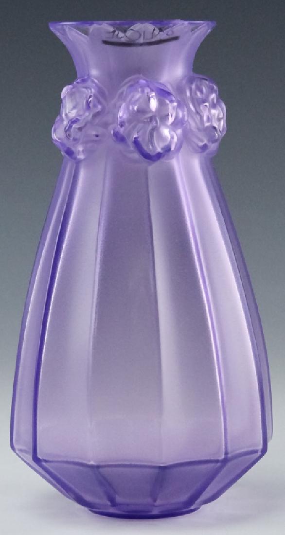 Lalique France Lavender Purple Crystal Floral Vase (1 of 7)