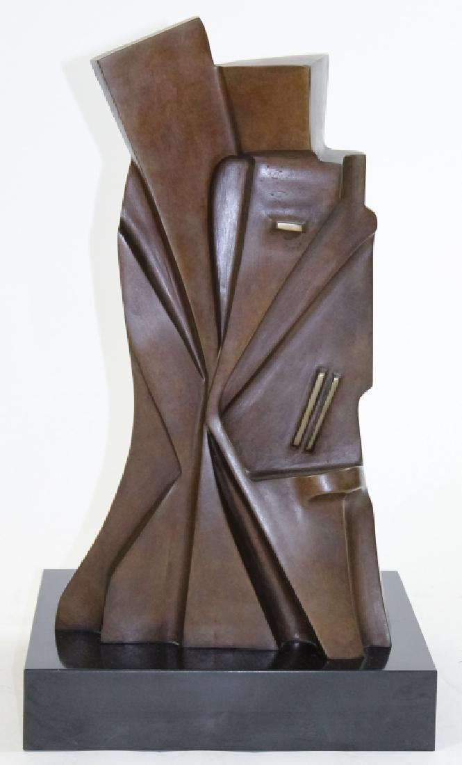 MYSTERY? Artist Mid Century Abstract Bronze Statue (1 of 5)