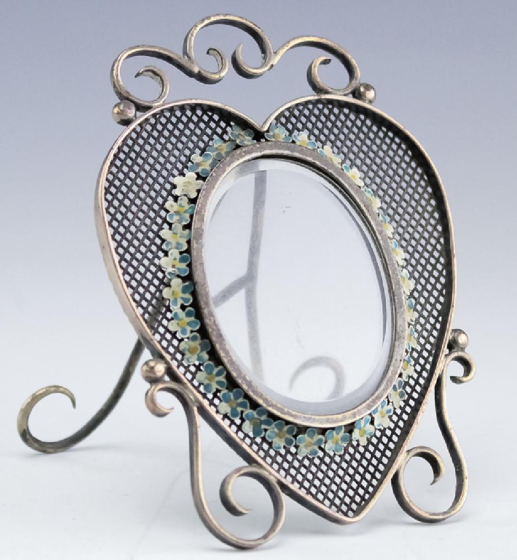 British Sterling Silver Heart Enamel Picture Frame (1 of 5)