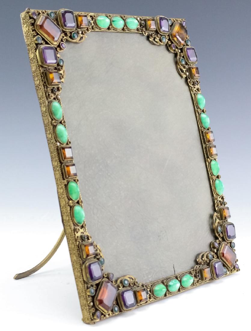 Austrian Brass Bohemian Glass Jewel Picture Frame (1 of 5)