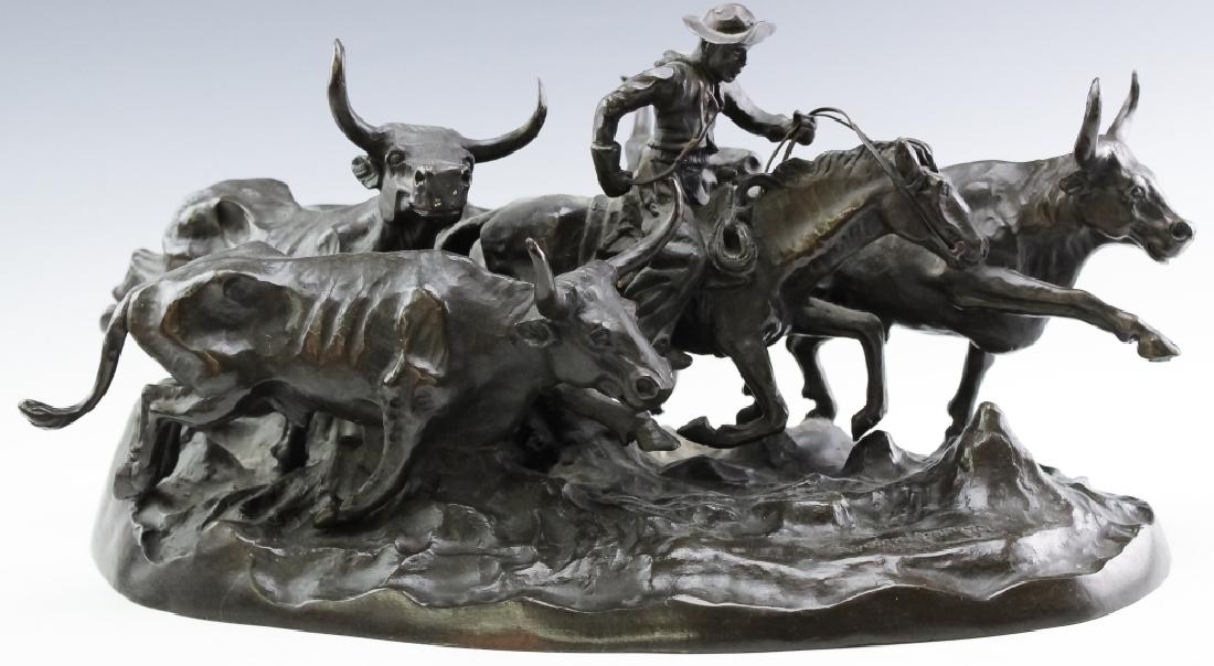 Remington American Cowboy Western Bronze Sculpture