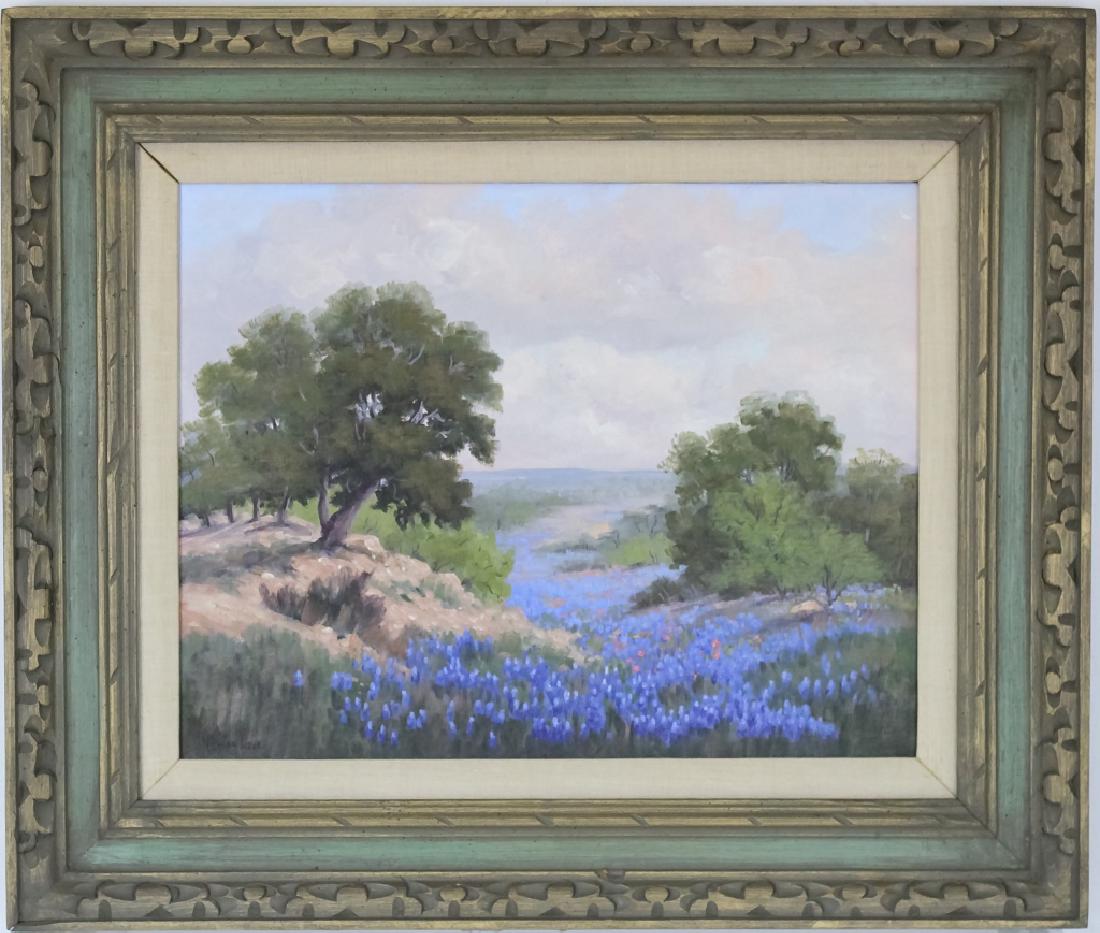Vivian Love 1908-1982 Texas Bluebonnet Painting (1 of 7)