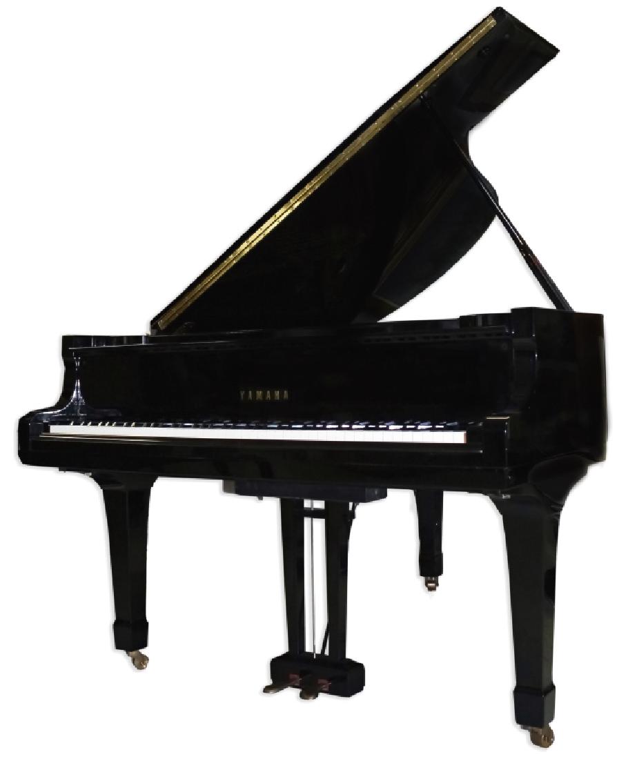 VTG Yamaha C-3 Black Lacquer Full Grand Piano 73": Very nice full grand piano by Yamaha. Elegant black lacquered case. Very good deep and rich sound quality. Serial number 749450. Manufactured between 1956 and 1957. Good to fair condition with mild su
