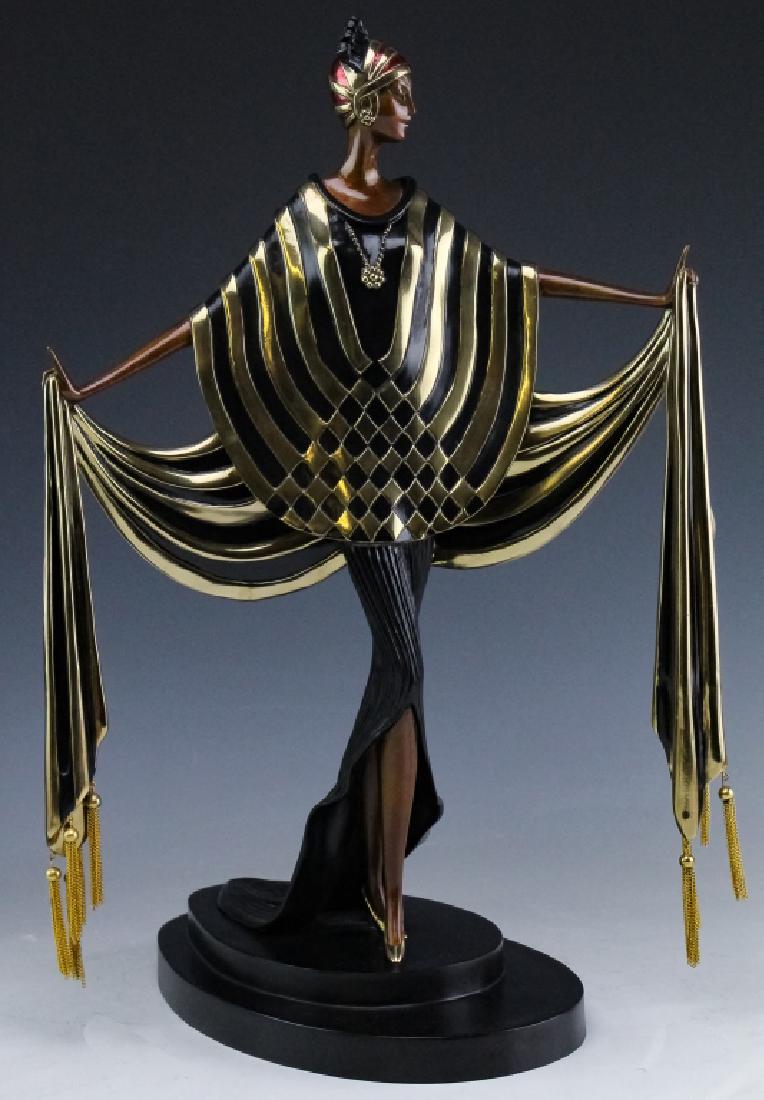 Erte 1892-1990 OPENING NIGHT Deco Bronze Statue: Signed and numbered limited edition cast bronze statue by Romain (Erte) De Tirtoff (1892-1990 Russia / New York / France) Guaranteed Authentic. Art Deco Style "Opening Night" Sculpture depicts an eleg