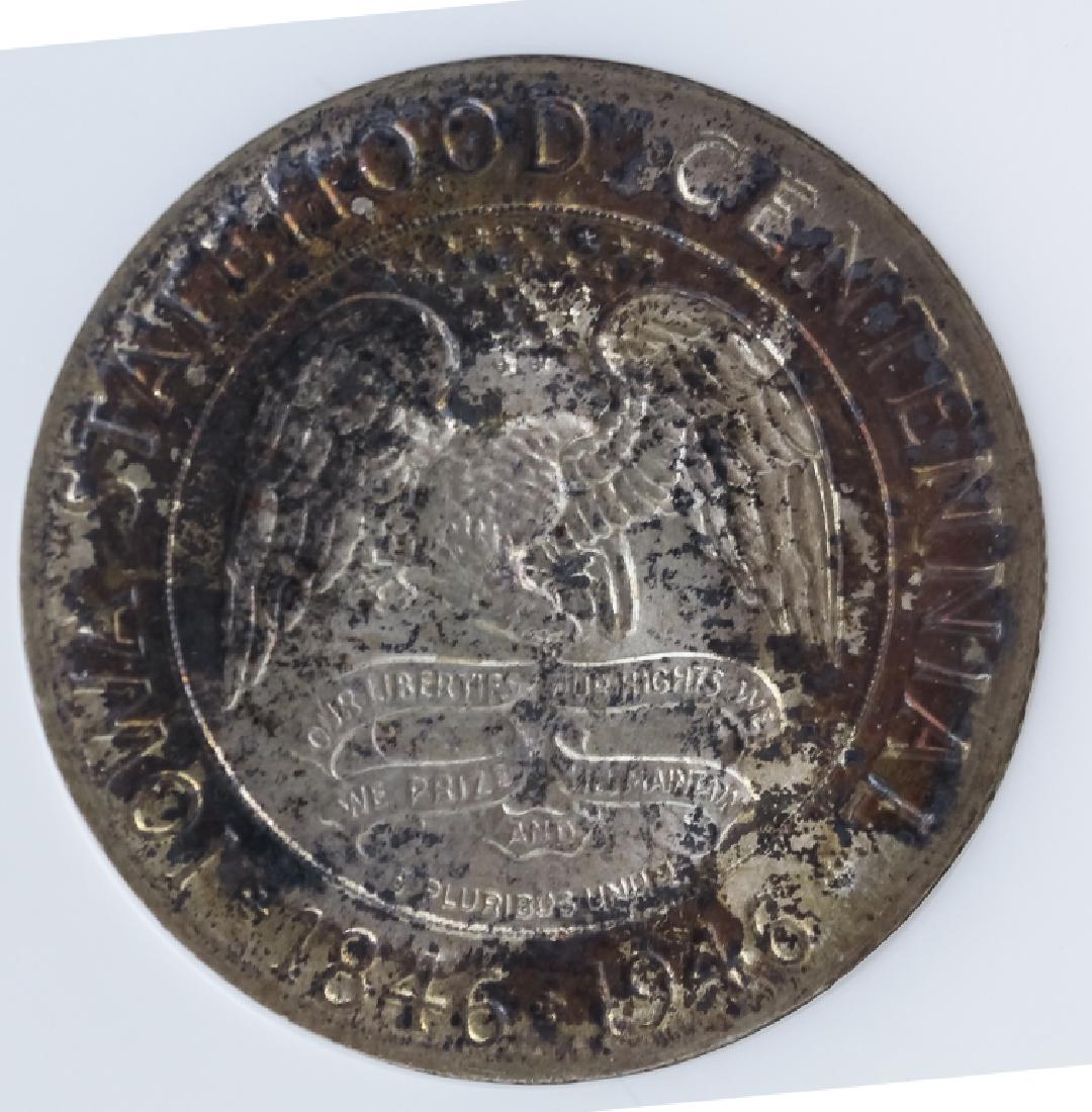 1946 NGC Graded MS65 Iowa Commem Half Dollar Coin: 1946 NGC graded MS65 Iowa Statehood Centenary silver commemorative United States half dollar, fifty cent piece. This American coin is housed in a sealed NGC holder. Good overall condition. Provenance: