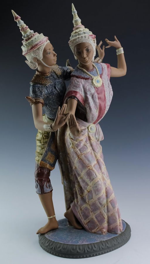 Lladro Thai Dancers 2058 Gres Porcelain Figurine - May 29, 2019 | Hill
