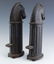 PR Art Deco Cast Iron Horse Topped Column Andirons - 2