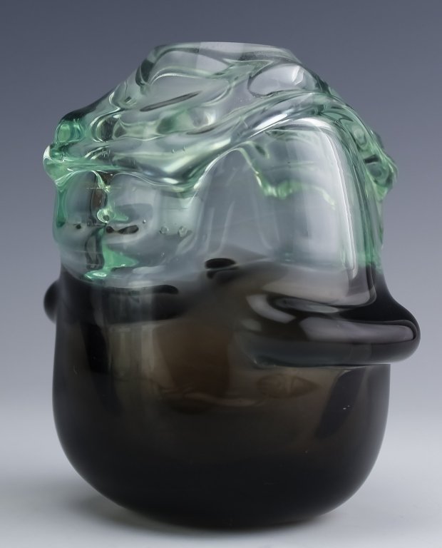 Tom Patti Signed Studio Art Glass 3 3/4" Mod Vase (1 of 6)