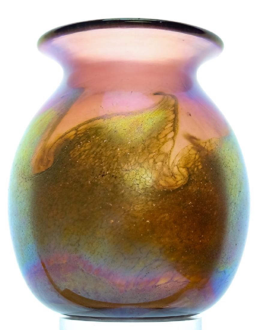 Steven Bradshaw Studio Art Glass Iridescent Vase (1 of 5)