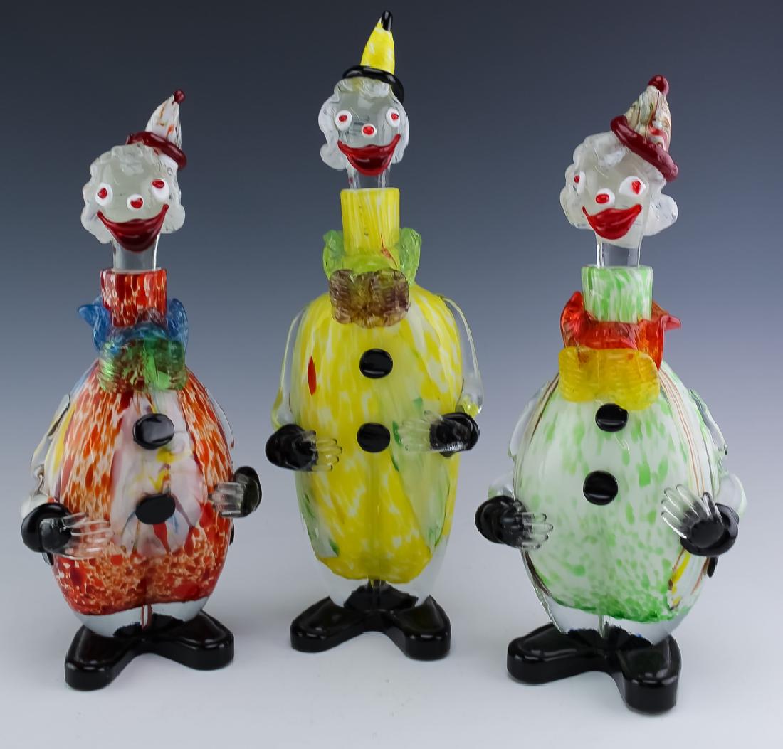 LOT of 3 Italian Murano Art Glass Clown Decanter (1 of 5)