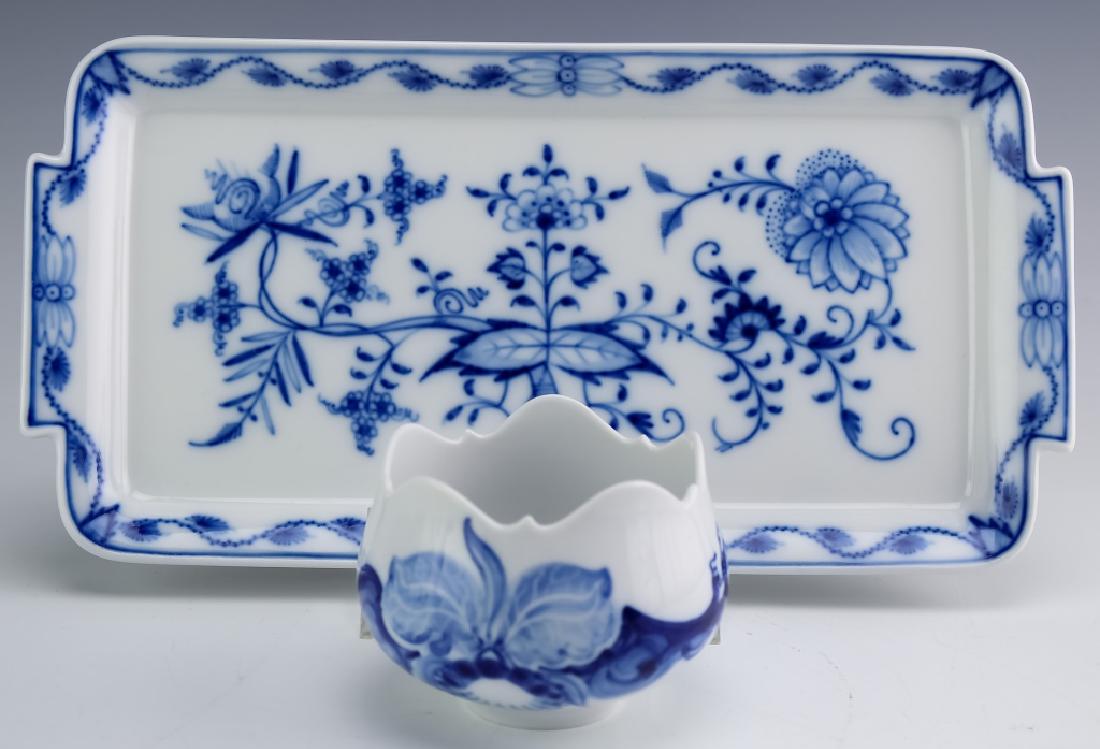 Meissen German Porcelain Blue & White Tray & Cup (1 of 5)