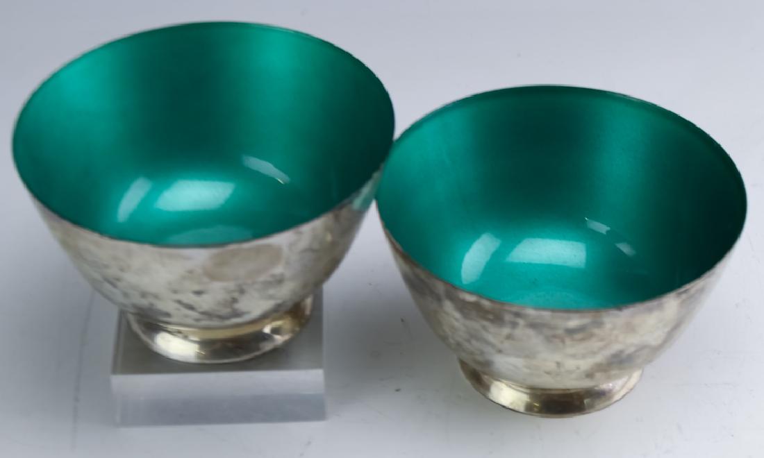 Pr TOWLE Sterling Silver Turquoise Enameled Bowls (1 of 5)