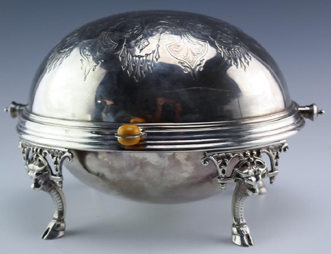 Antique Silver Plated Roll Top Dome Warming Dish (1 of 6)