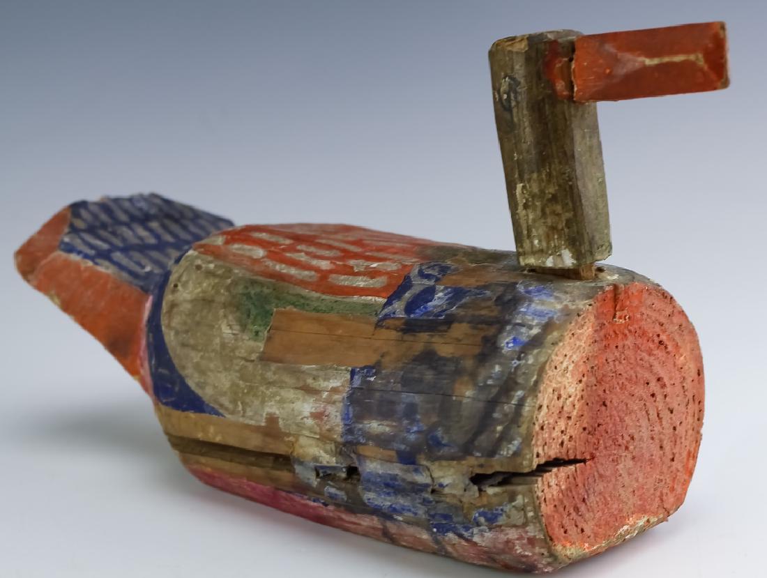 Folk Art Carved Painted Duck Decoy Wood Sculpture (1 of 6)