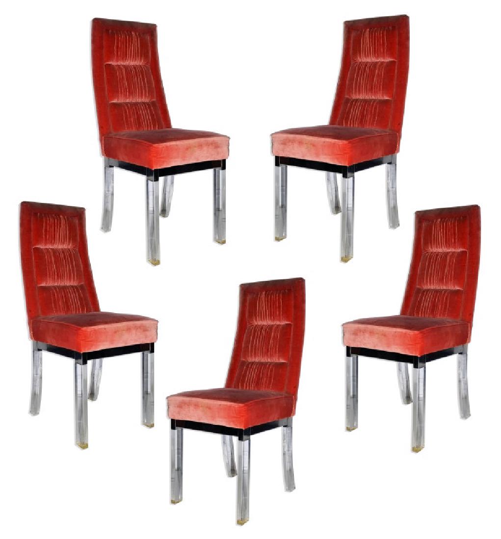SET 5 Charles Hollis Jones Lucite Leg Dining Chair (1 of 7)