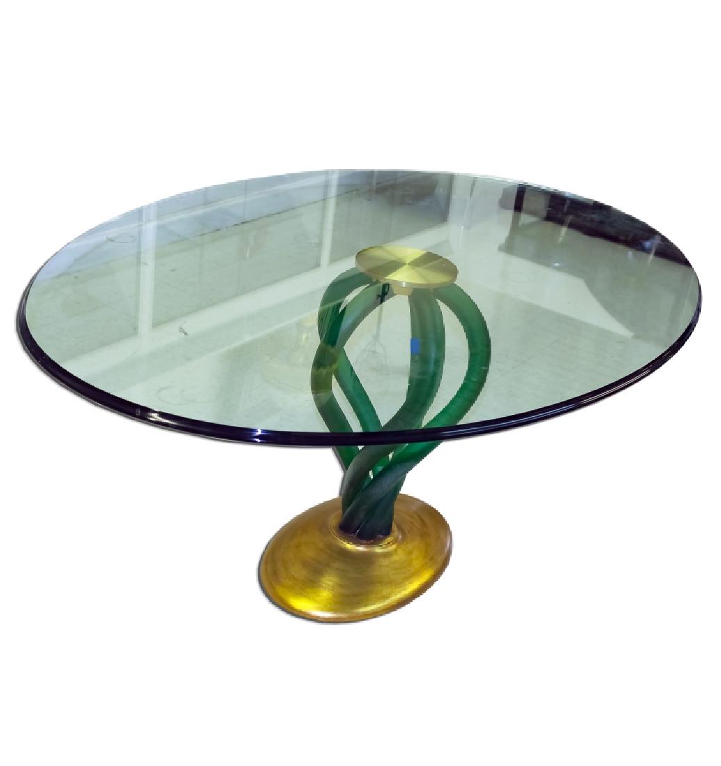 Stunning Gold Gilt & Green Free Form Lucite Table (1 of 6)