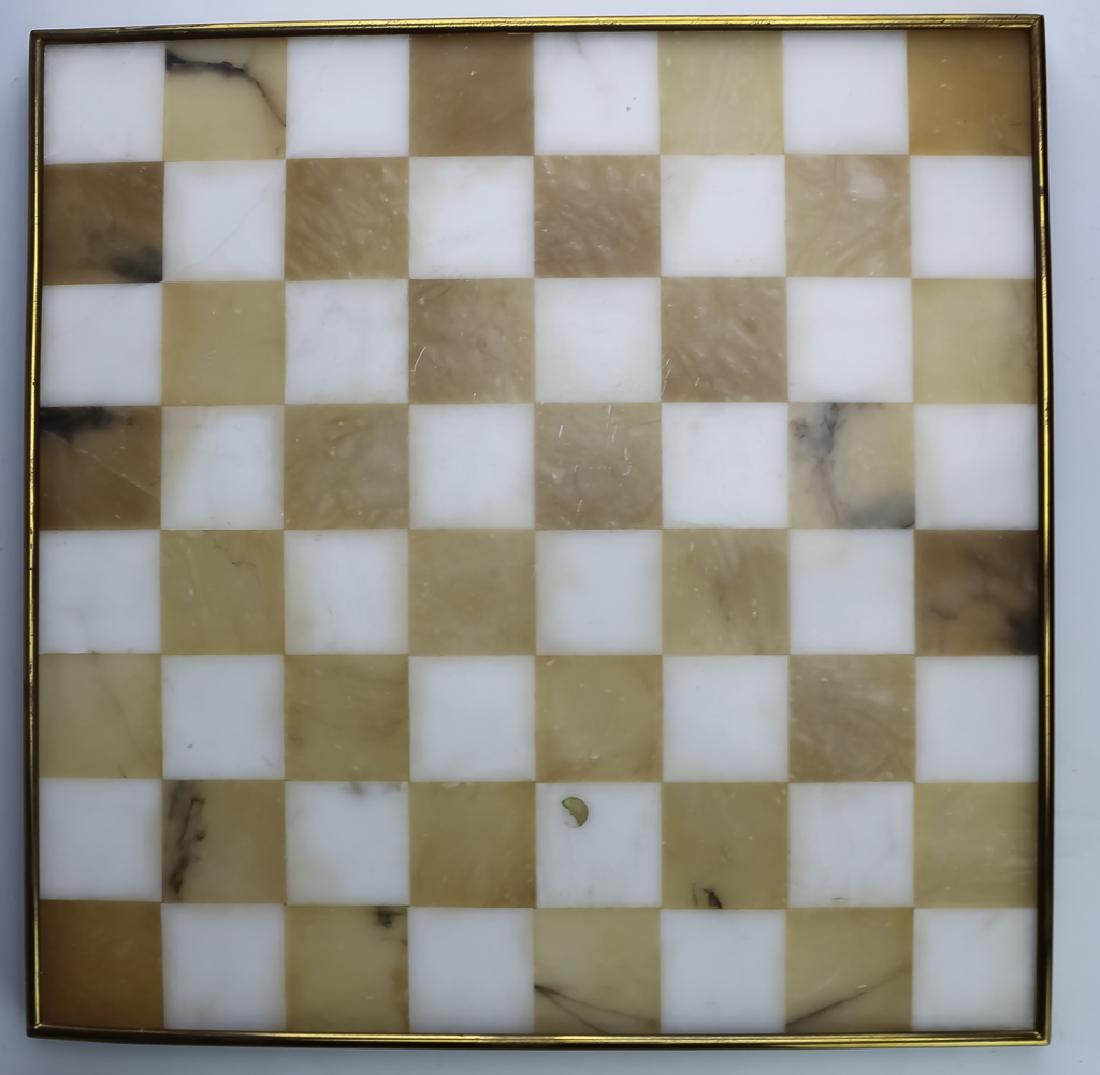 Hollywood Regency Honey White Marble Chess Board (1 of 5)