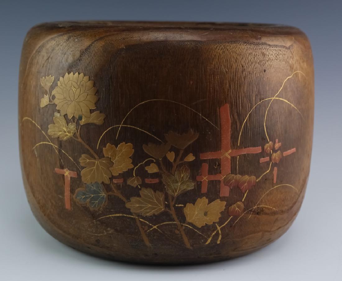 Japanese Meiji Era Lacquered Wood Hibachi Censer (1 of 7)