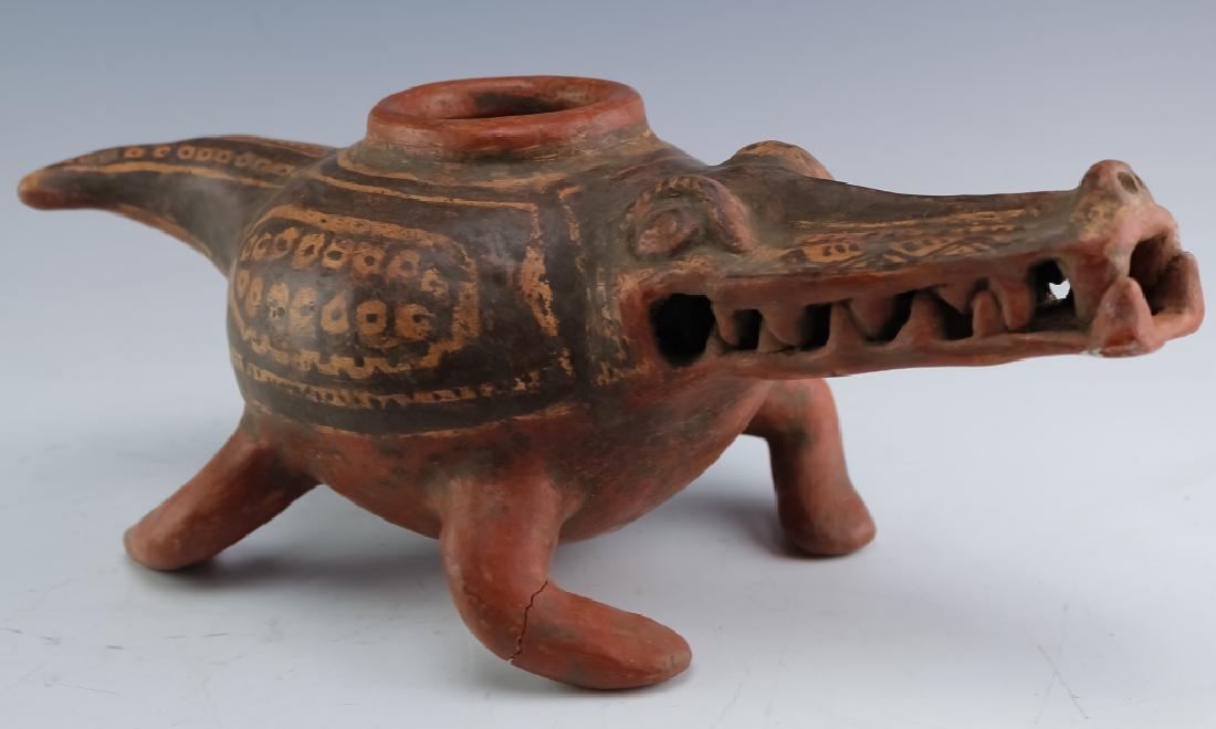 Pre Columbian Figural Alligator Footed Pot (1 of 8)
