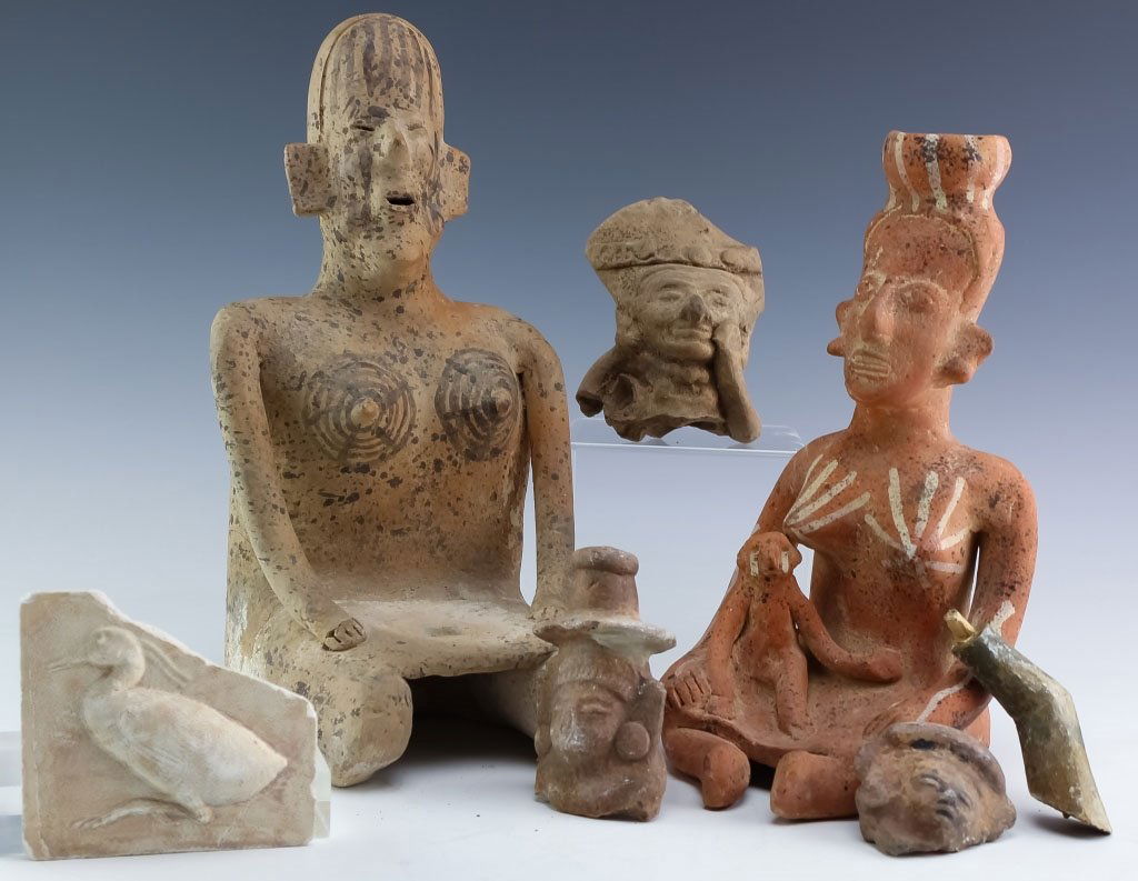 LOT Pre Columbian Style Pottery Figures & Shards (1 of 7)