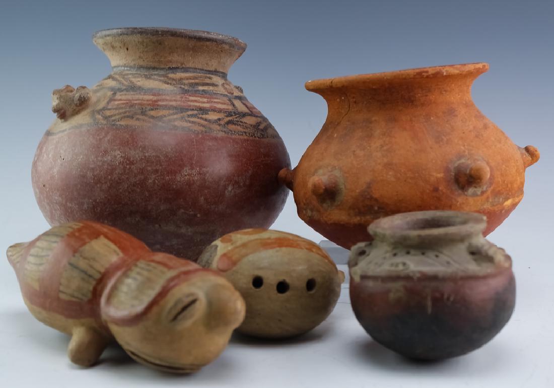5 Pre Columbian Style Pottery Vessels & Objects (1 of 7)