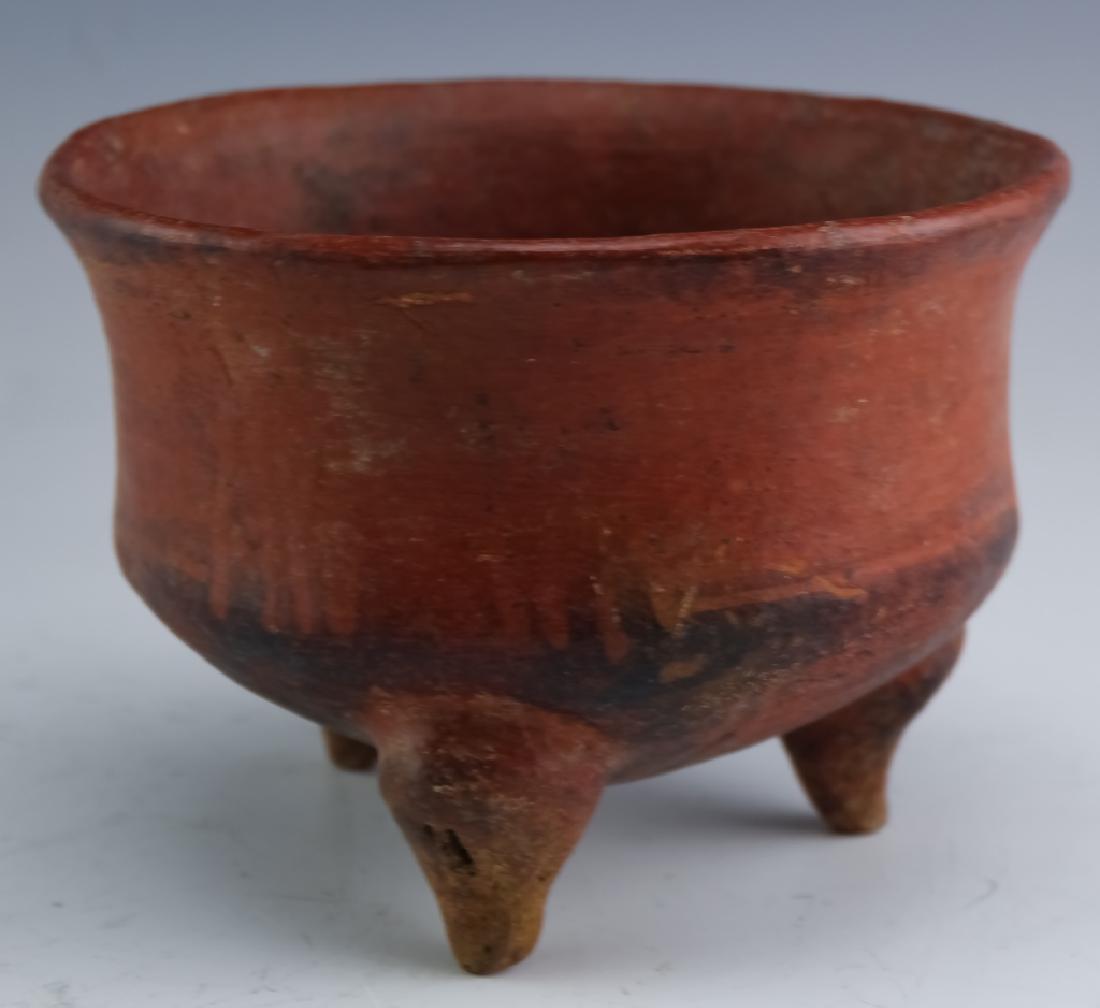 Pre-Columbian Style Tri-Footed Pottery Vessel Bowl (1 of 5)