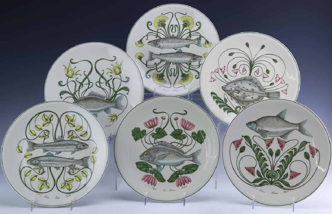 Set 6 Villeroy & Boch ATLANTIC Fish Dinner Plates (1 of 8)