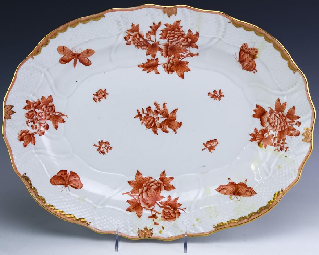 Herend Fortuna Rust Red Porcelain Serving Platter (1 of 5)
