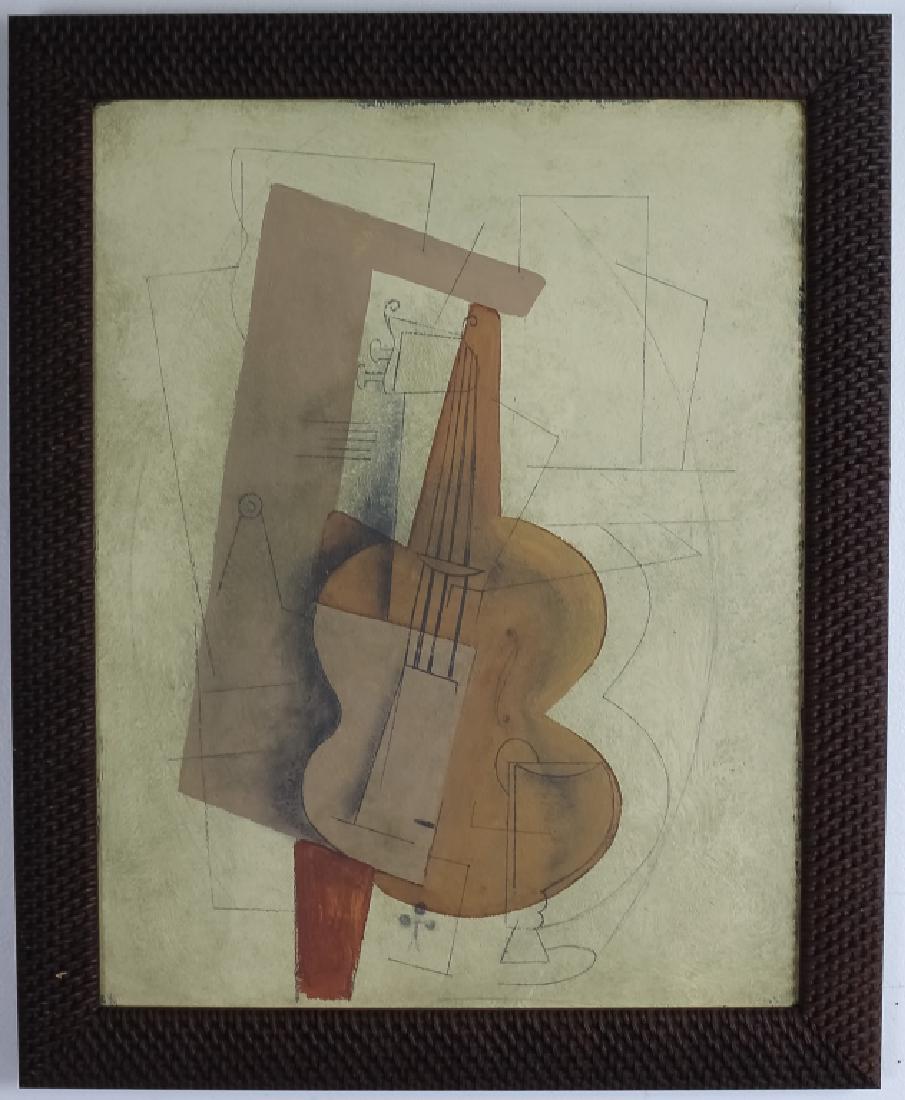 Circle of Juan Gris Modern Cubist Oil Art Painting (1 of 3)