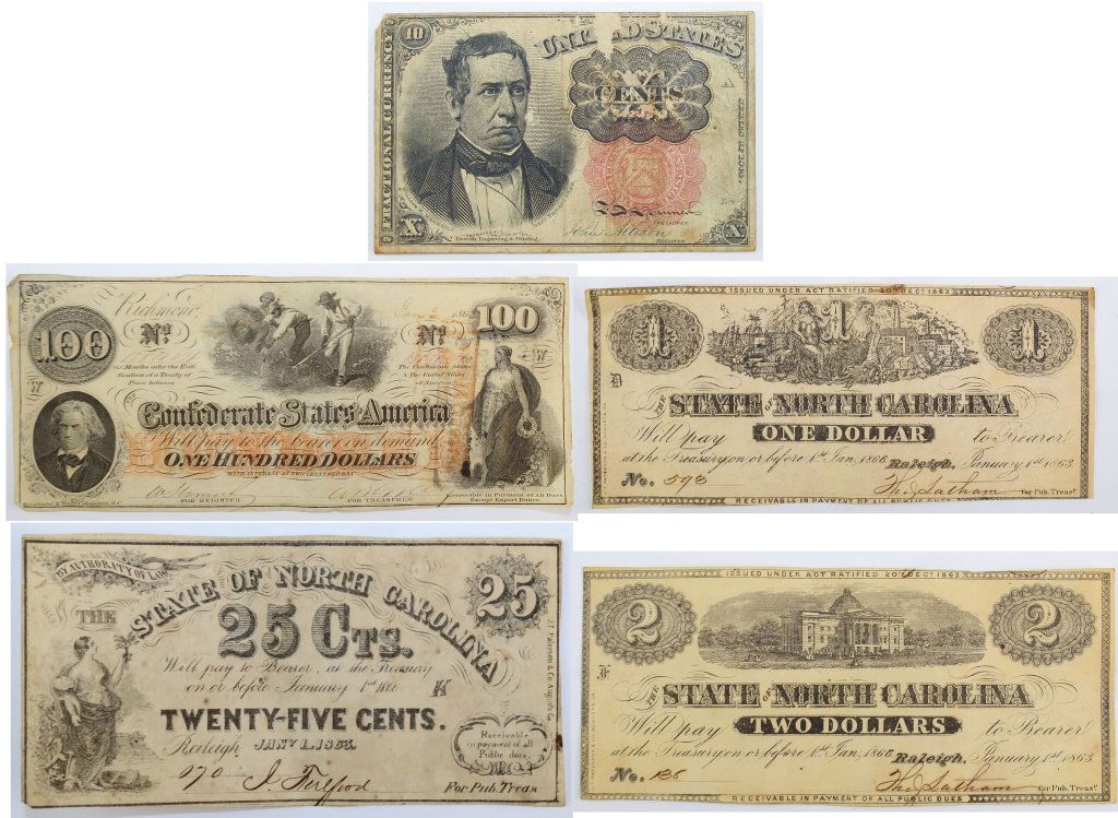 Lot Confederate, Fractional & Obsolete Currency (1 of 11)