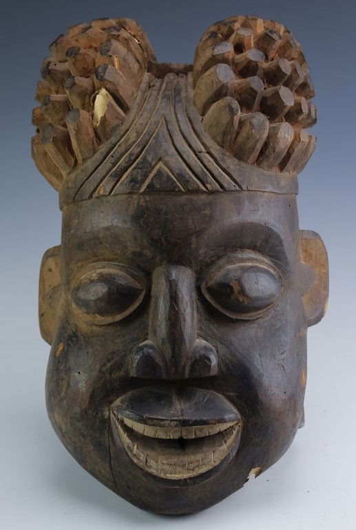 African Carved Mask Ceremonial Head Dress Statue (1 of 5)