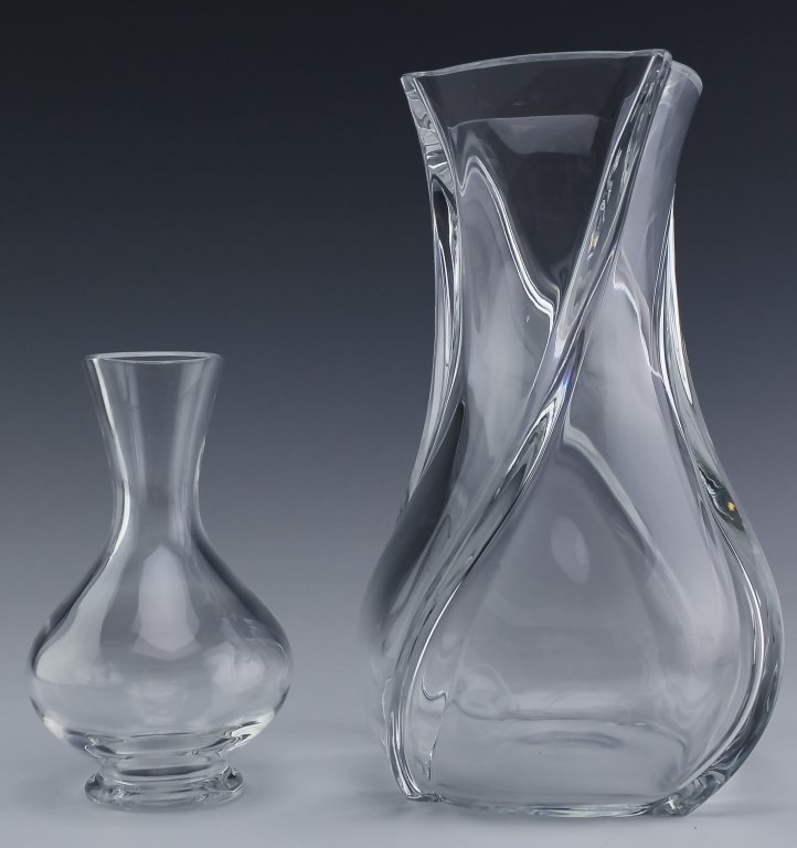 2 Baccarat French Crystal Modernist Glass Vases (1 of 6)