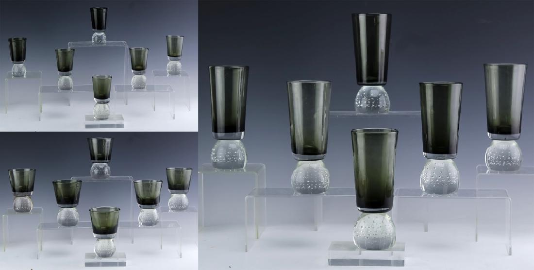18 Carl Erickson Art Glass Smoked Stemware Glasses (1 of 6)