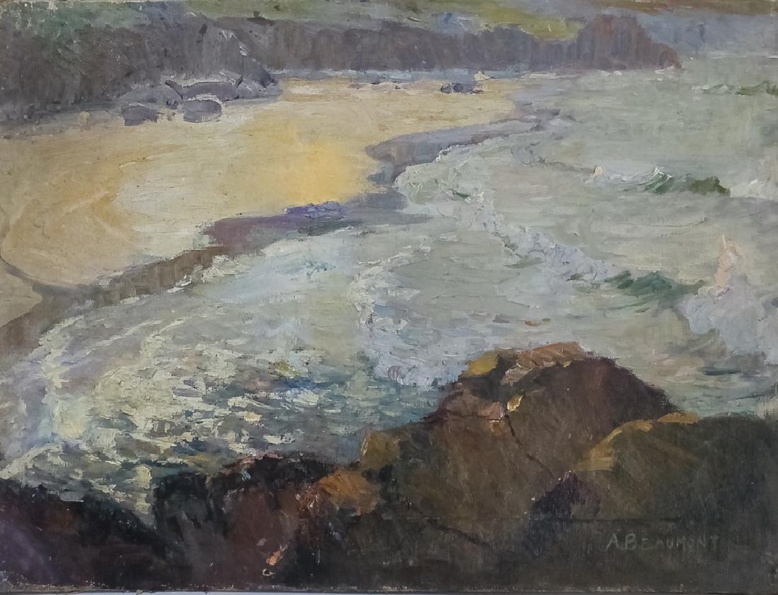 Arthur Beaumont 1877 - 1956 Seascape Oil Painting (1 of 5)