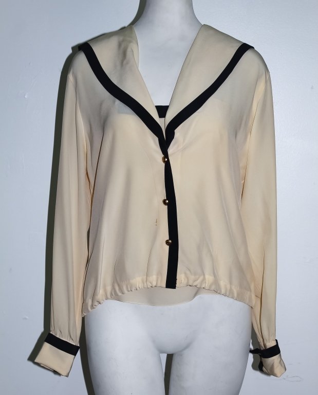 Vintage CHANEL Ladies 2 Piece Sailor Blouse Shirt (1 of 10)