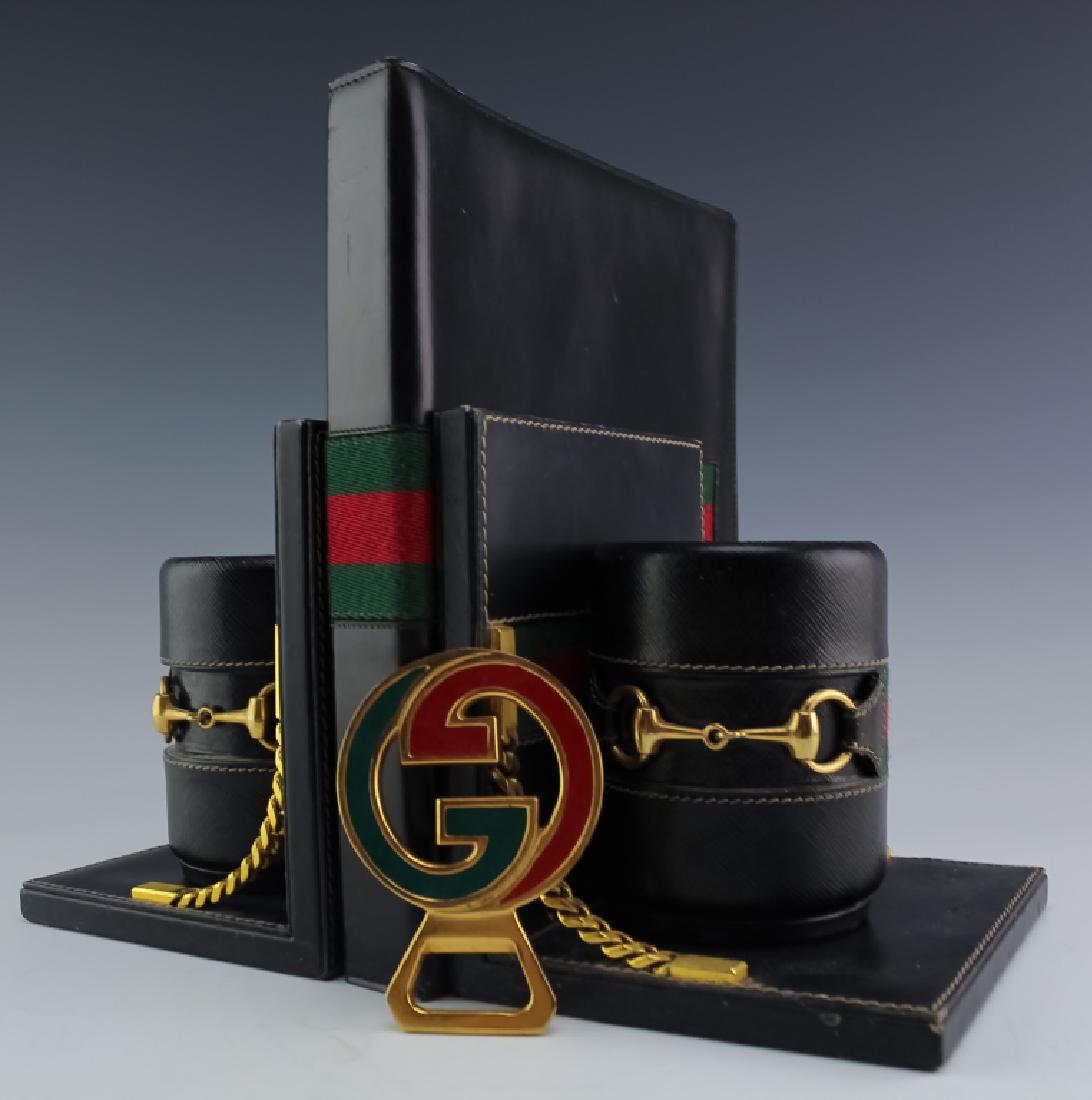 Vintage 6 Piece GUCCI Leather Executive Desk Set (1 of 8)