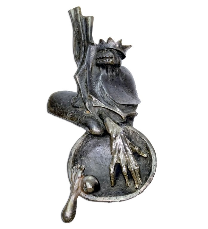 Mid Century Modern Brutalist White Metal Sculpture (1 of 9)