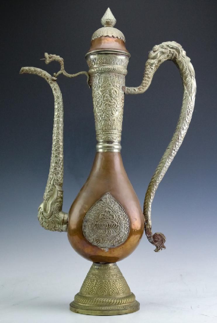Ottoman Persian Figural Copper Repousse Coffee Pot (1 of 9)
