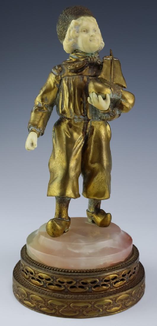Rene Paul Marquet Gilt Bronze Dutch Boy Sculpture (1 of 8)