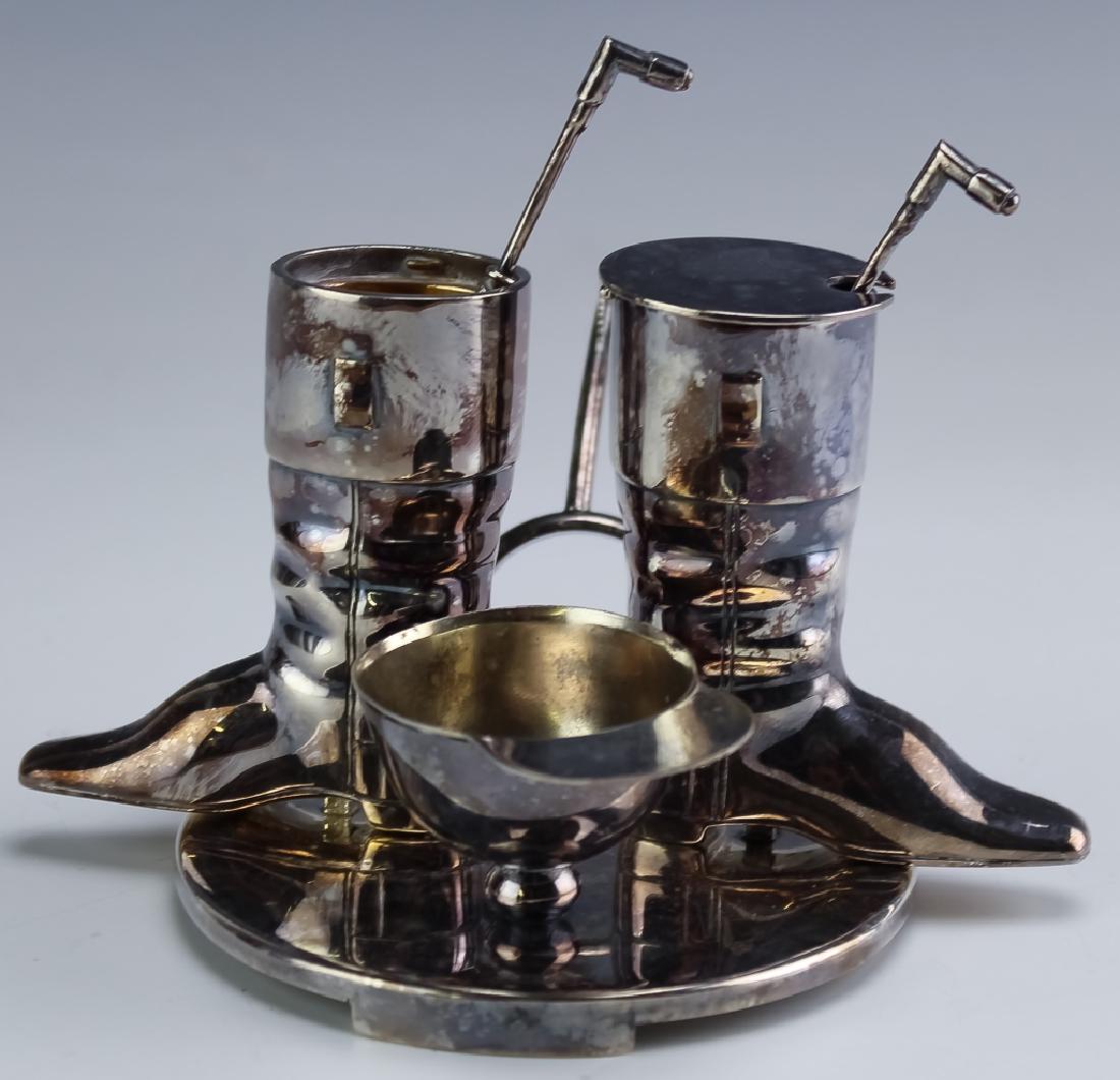 VTG Silver Plated Equestrian Jockey Condiment Set (1 of 6)