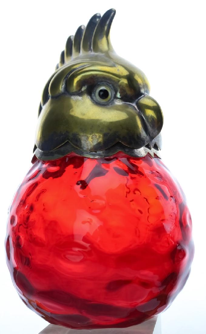Italian Cockatiel Bird Murano Art Glass Cookie Jar (1 of 6)