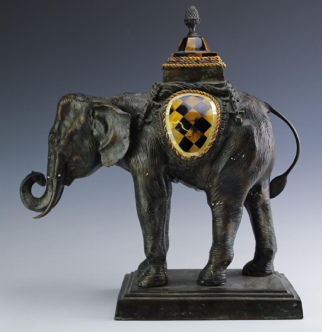 Fine Maitland Smith Bronze & Shell Inlay Elephant (1 of 8)