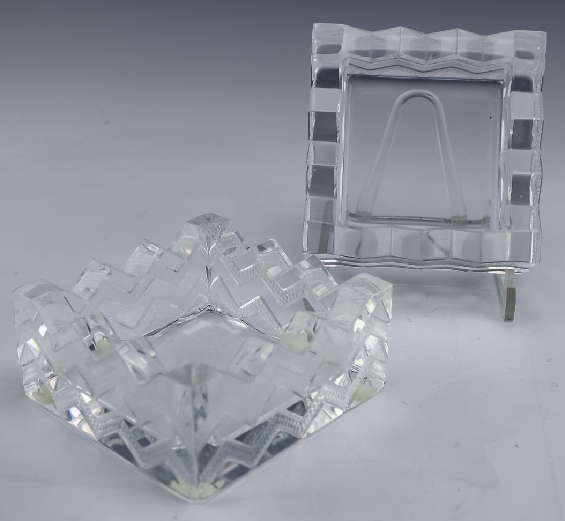 Lalique French Crystal PAIR Soudan Chevron Dishes (1 of 7)