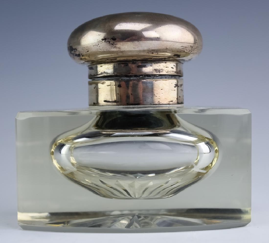 German Kuhn .800 Fine Silver & Crystal Inkwell (1 of 7)